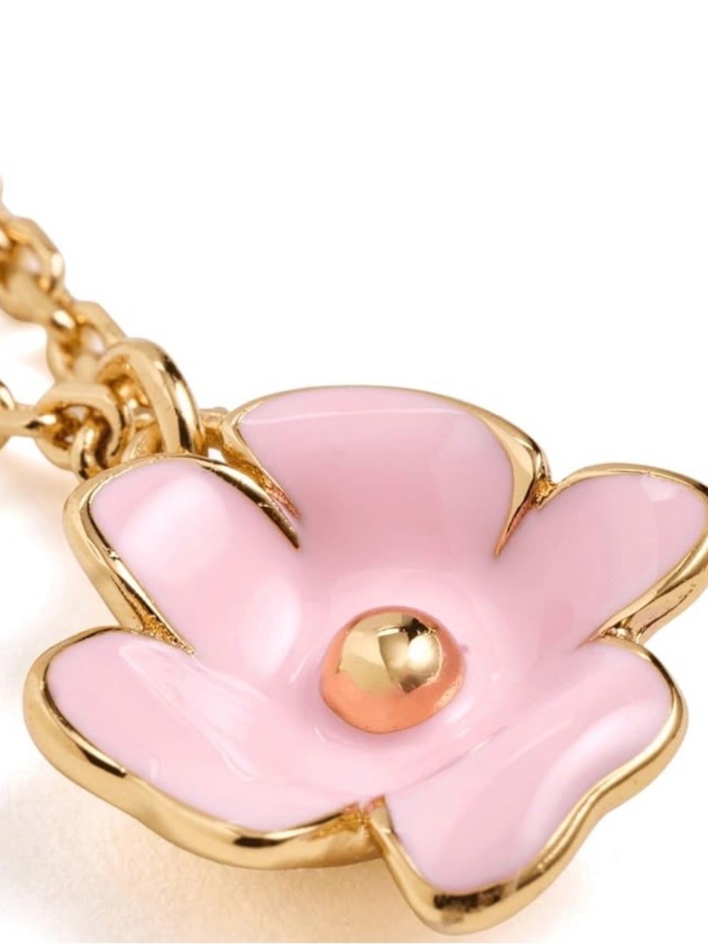New Kate Spade Golden Bloom Cubic Zirconia Flower Pendant Necklace